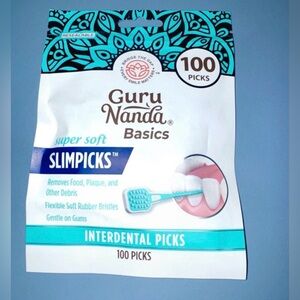 GuruNanda Slimpicks Interdental Floss Picks 100pc - Gentle Gum Care